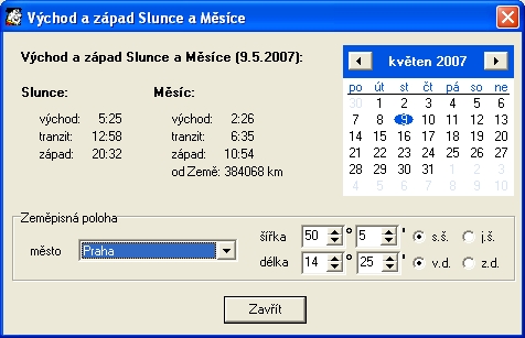 Vchod a zpad Slunce a Msce